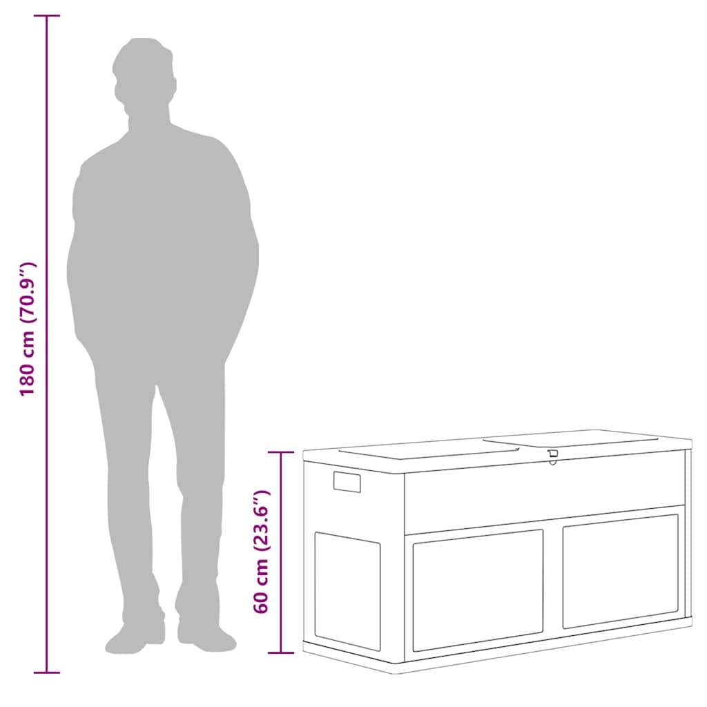 Zahradní úložný box 320 l černý