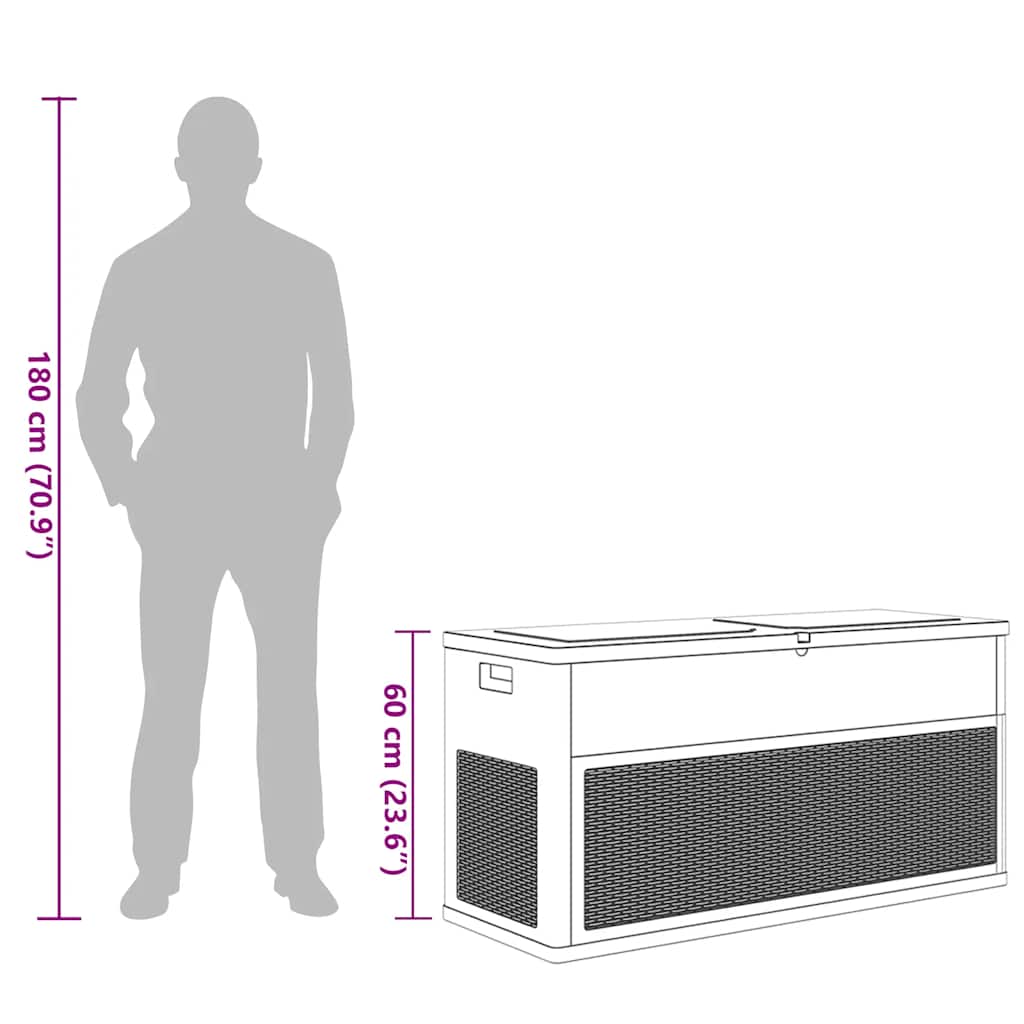Zahradní úložný box 320 l antracitový