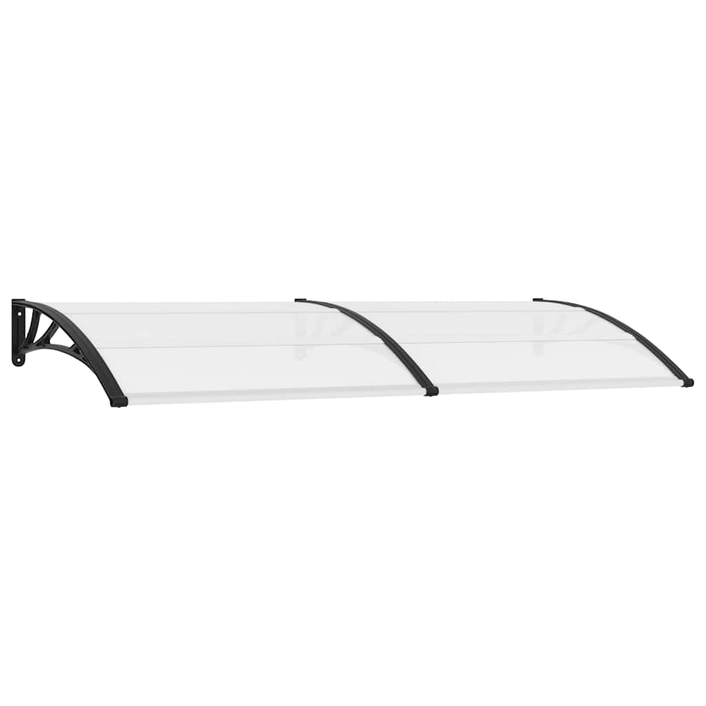 Vchodová stříška černá a průhledná 240 x 75 cm polykarbonát