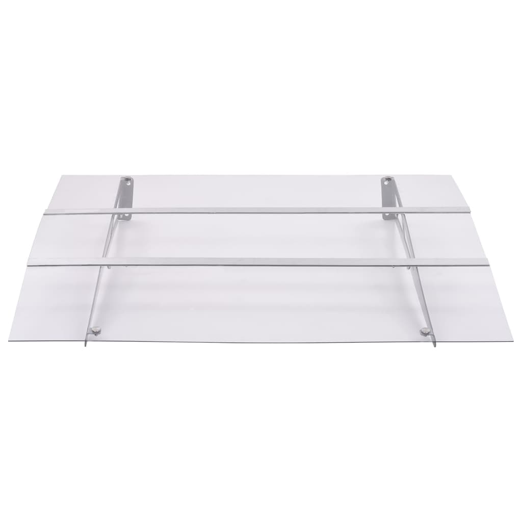 Stříška na dveře stříbrná a průhledná 150x90 cm PET