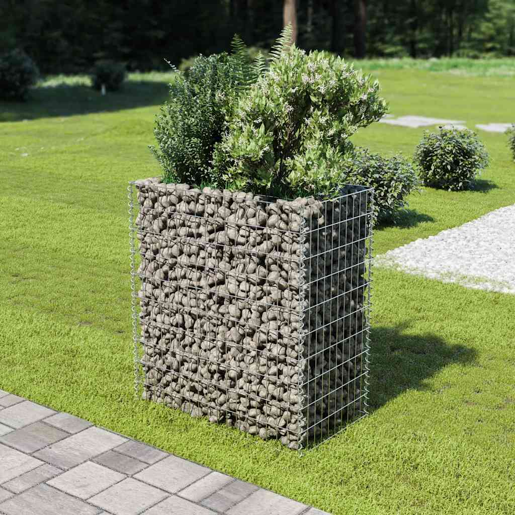 Gabionový vyvýšený záhon pozinkovaná ocel 90 x 50 x 100 cm