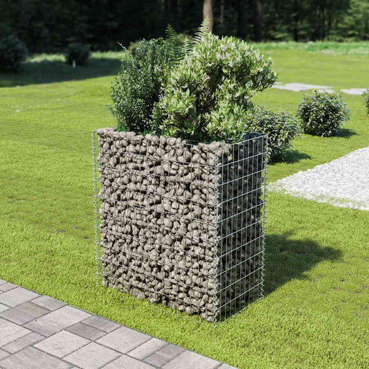 Gabionový vyvýšený záhon pozinkovaná ocel 90 x 50 x 100 cm
