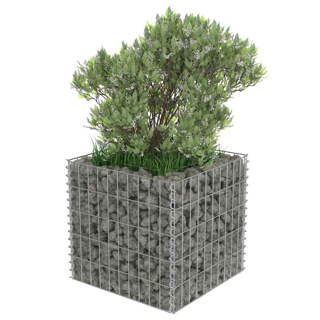 Gabionový vyvýšený záhon pozinkovaná ocel 50 x 50 x 50 cm