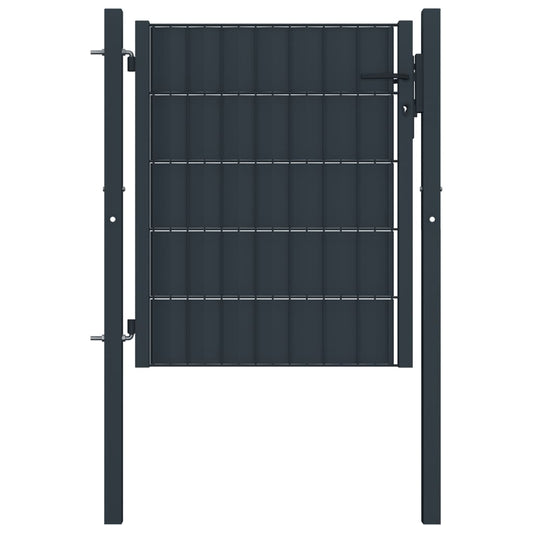 Plotová branka PVC a ocel 100 x 101 cm antracitová