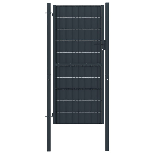 Plotová branka PVC a ocel 100 x 124 cm antracitová