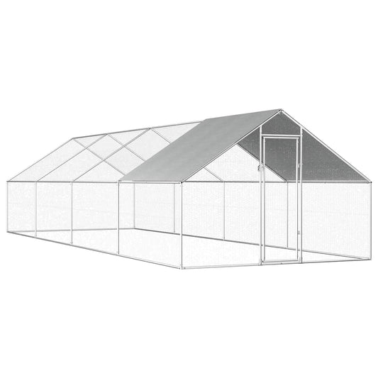 Venkovní klec pro kuřata 2,75 x 8 x 1,92 m pozinkovaná ocel