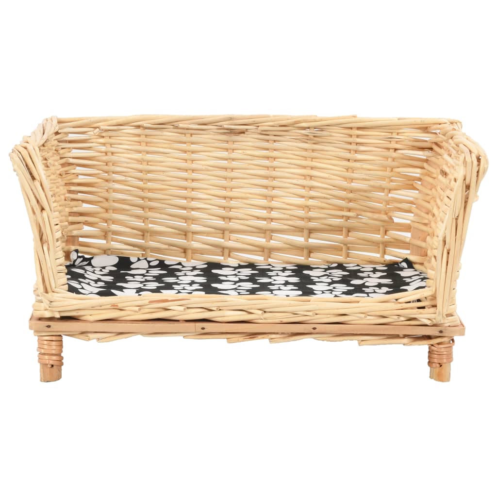 Pelíšek pro psy s poduškou 50 x 33 x 30 cm přírodní vrba