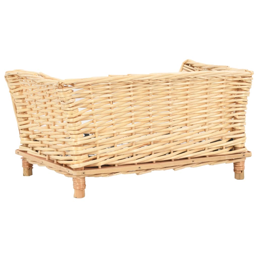 Pelíšek pro psy s poduškou 50 x 33 x 30 cm přírodní vrba