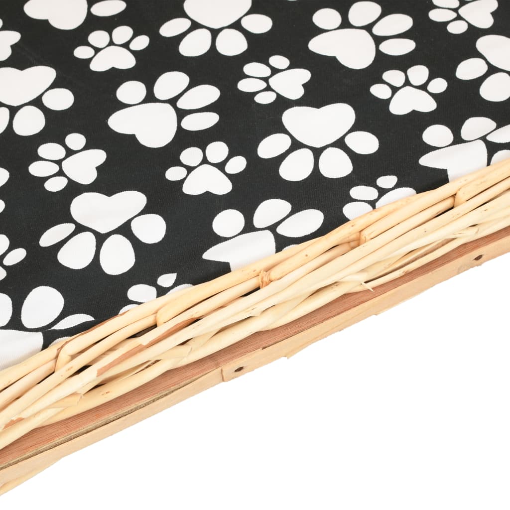 Pelíšek pro psy s poduškou 50 x 33 x 30 cm přírodní vrba