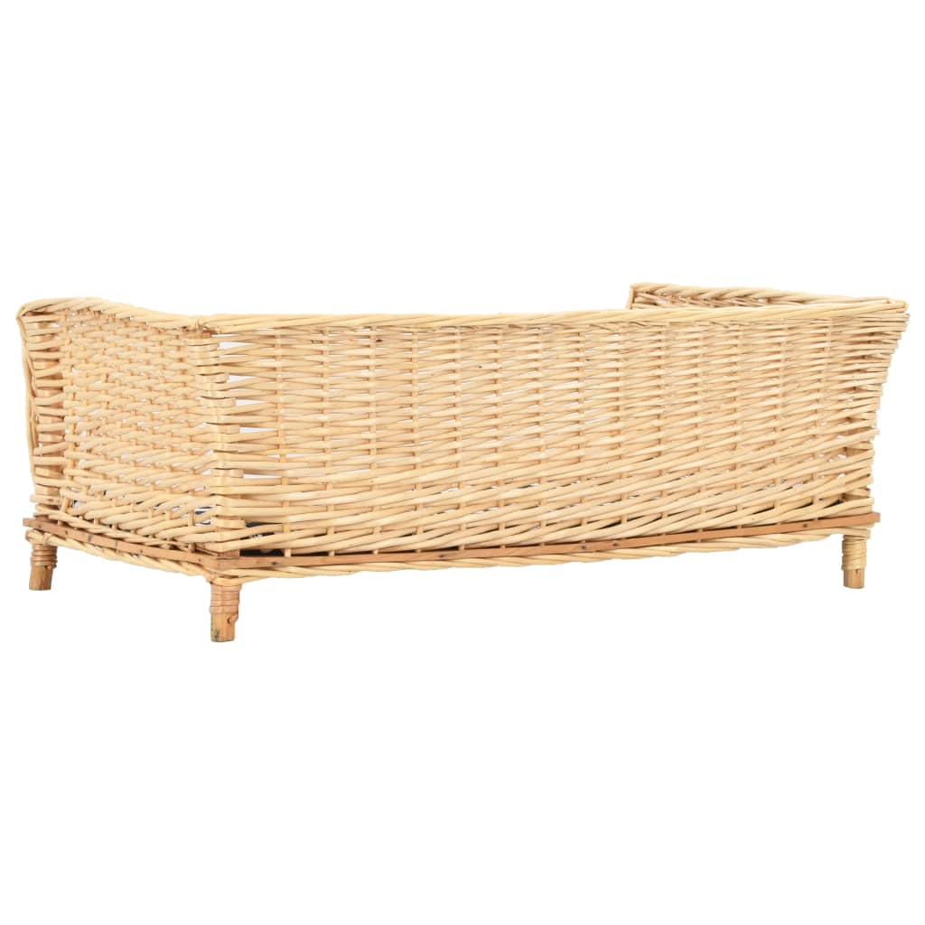 Pelíšek pro psy s poduškou 90 x 54 x 35 cm přírodní vrba