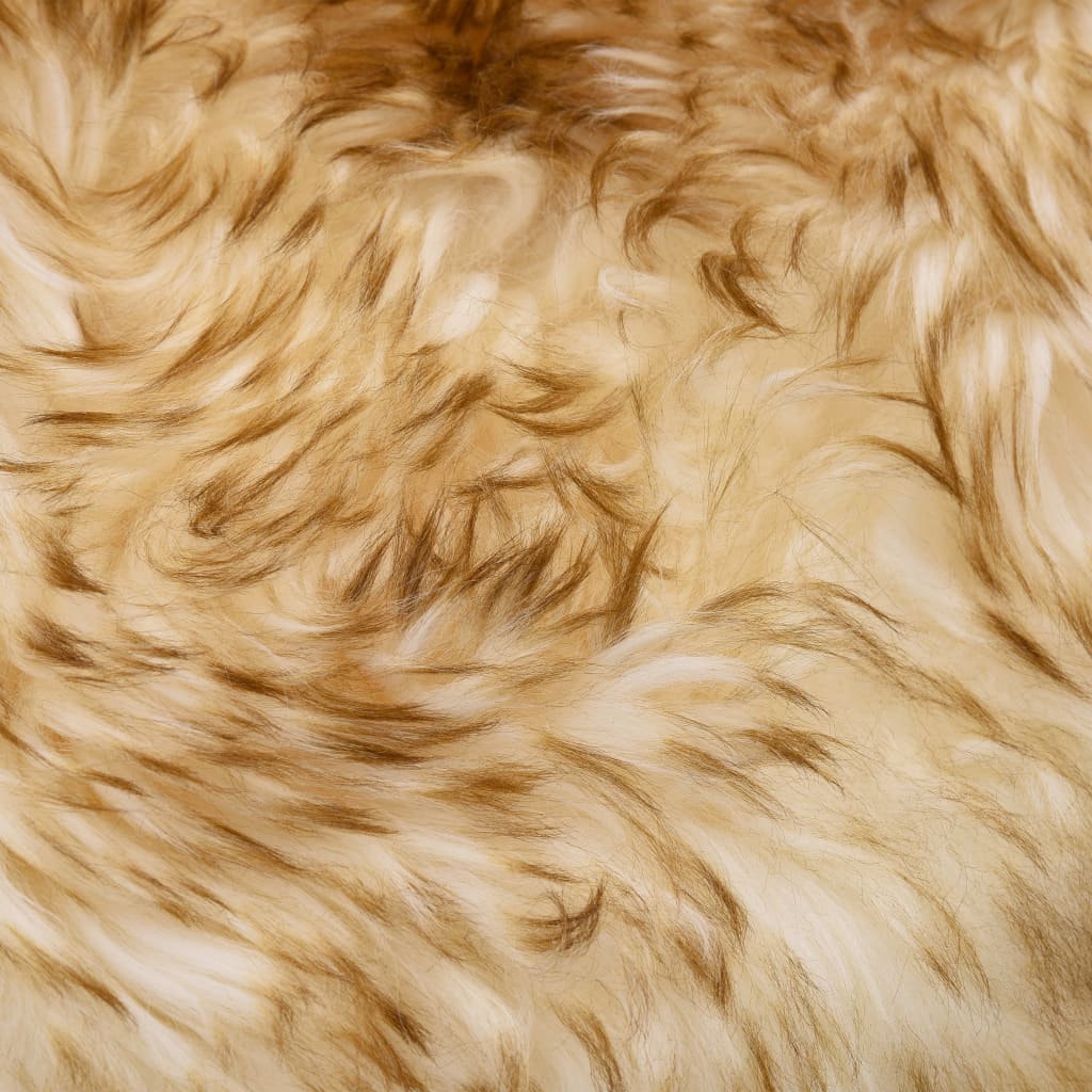Podsedáky na židle 2 ks hnědé žíhané 40 x 40 cm pravá ovčí kůže