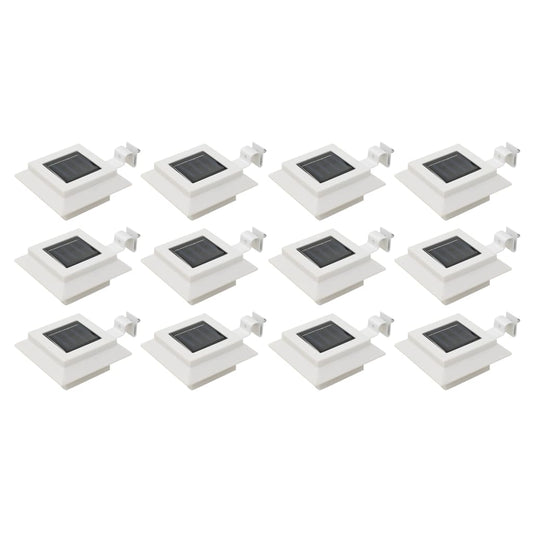 Zahradní solární lampy 12 ks LED čtvercové 12 cm bílé