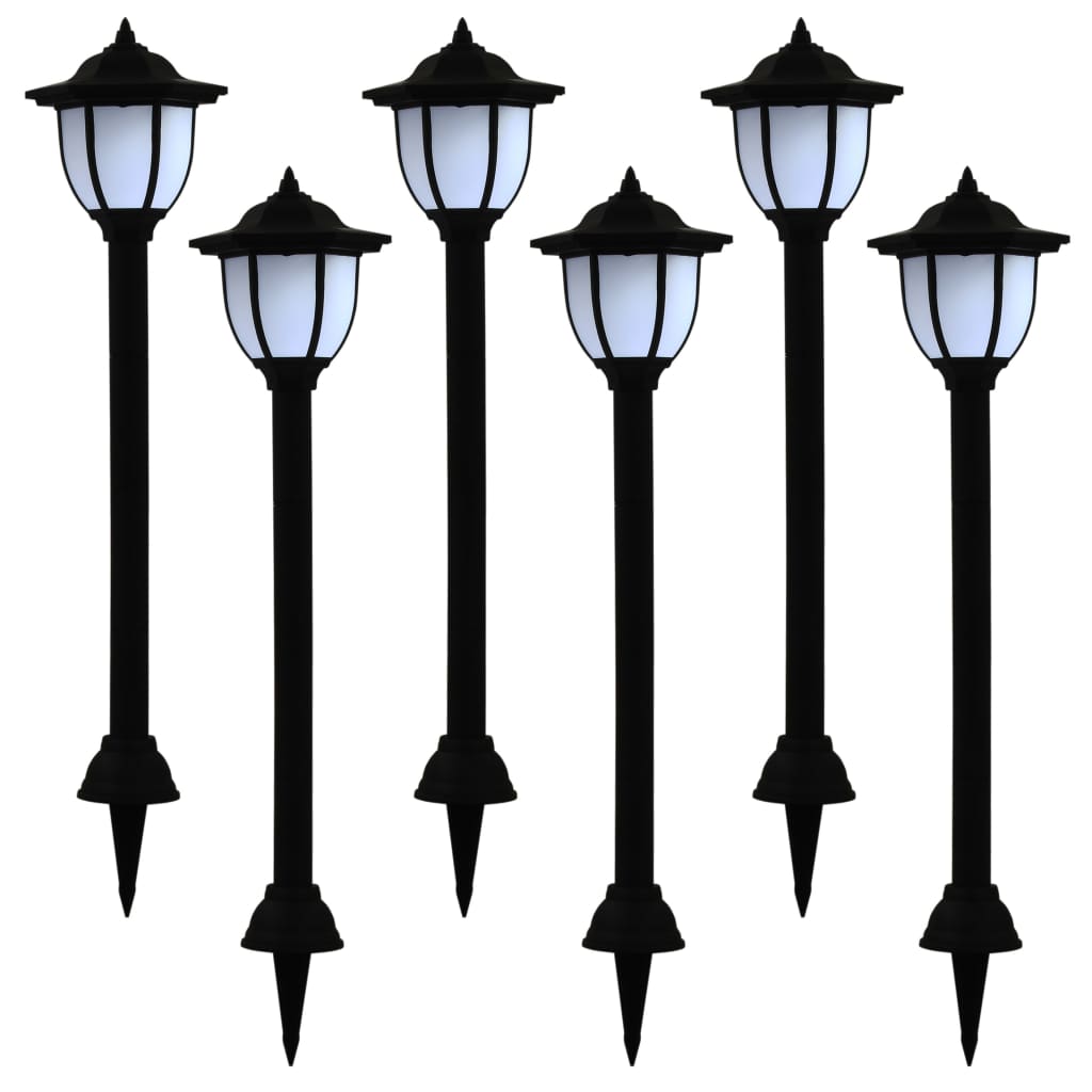 Zahradní solární lampy 6 ks LED černé