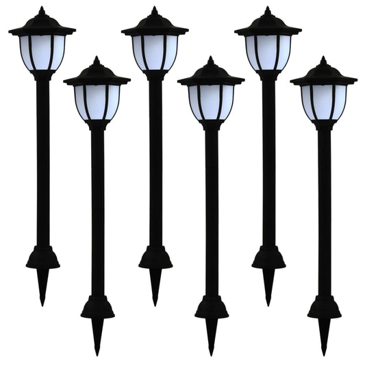 Zahradní solární lampy 6 ks LED černé