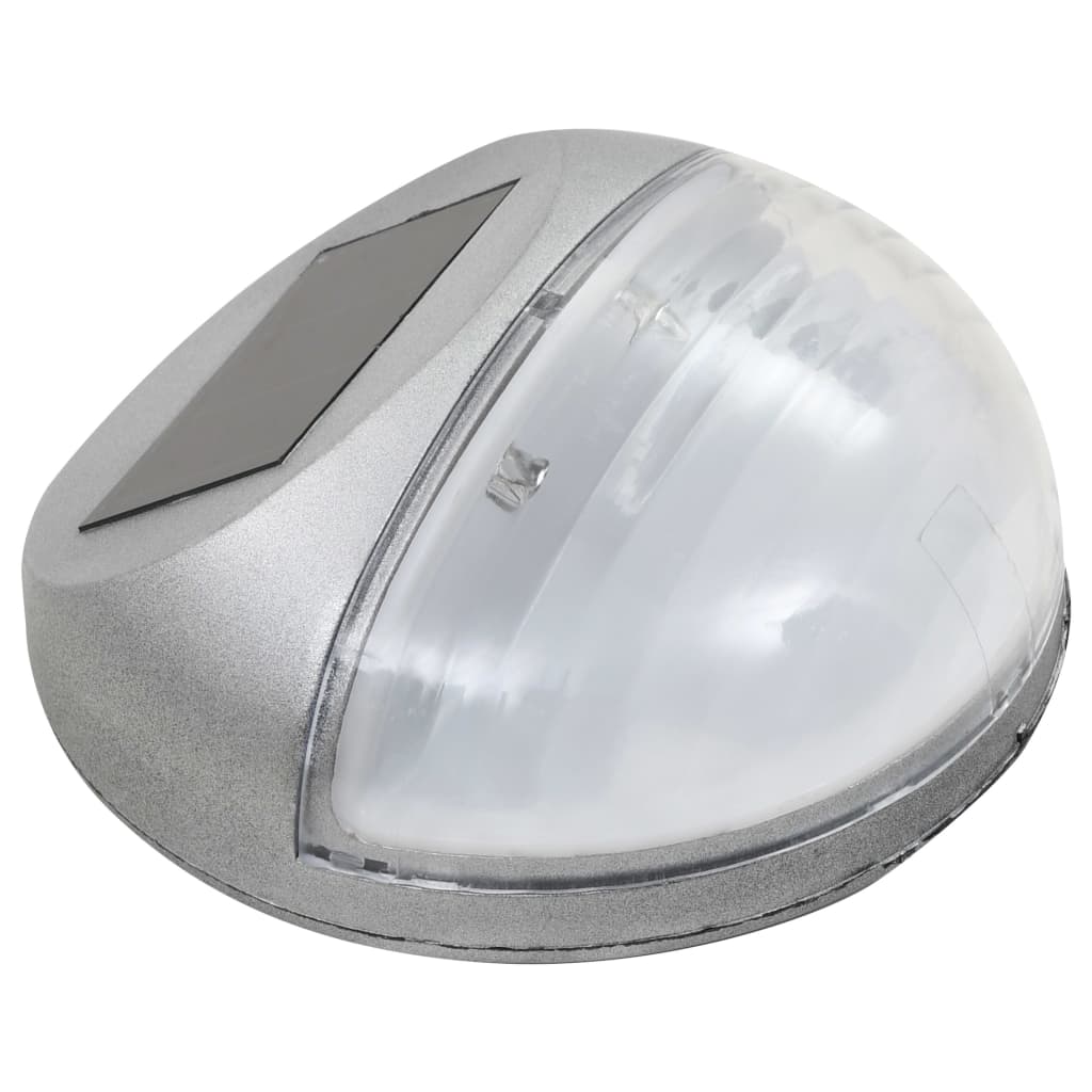 Zahradní nástěnné solární lampy LED 24 ks kulaté stříbrné