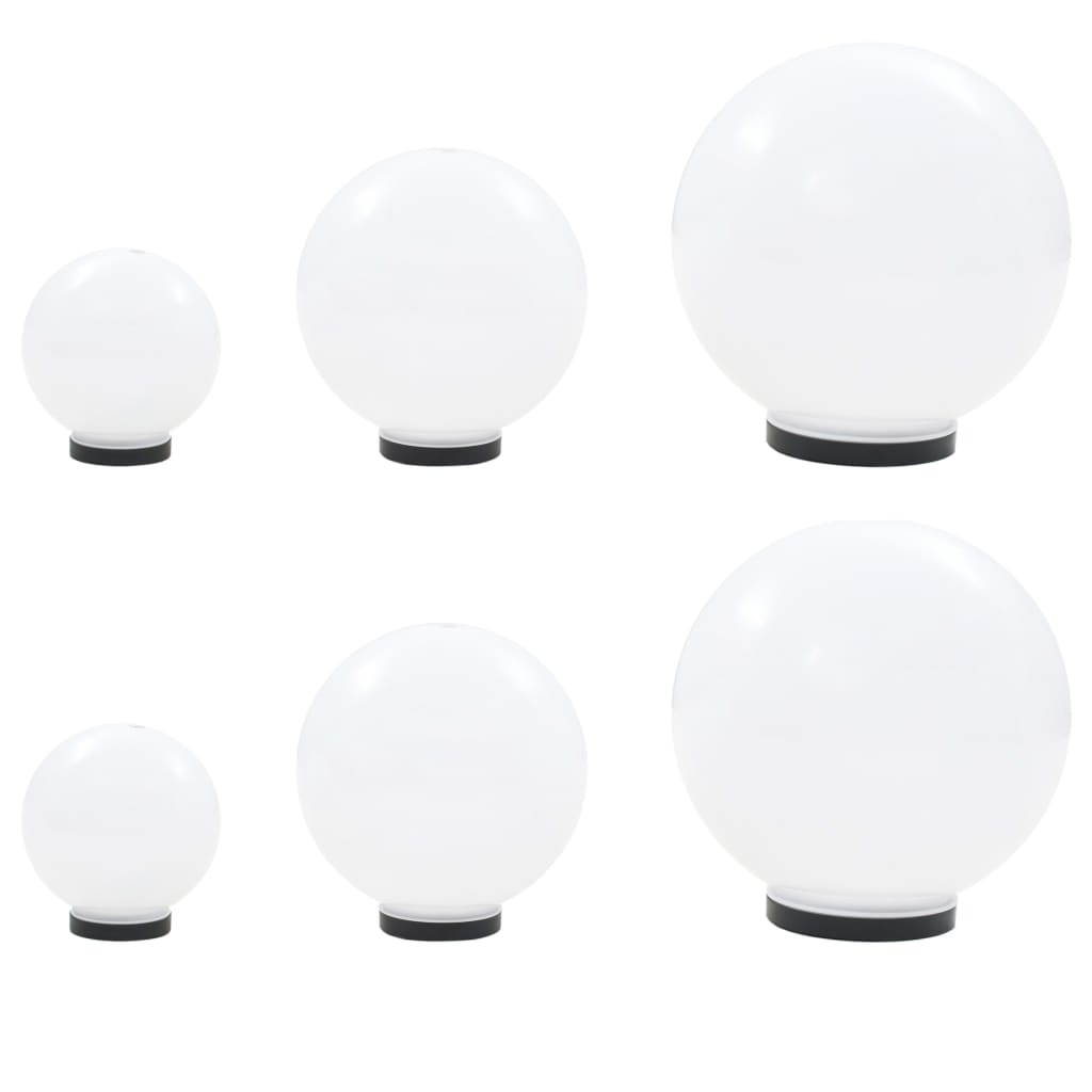 6dílná sada kulovitých LED lamp koule 20/30/40 cm PMMA