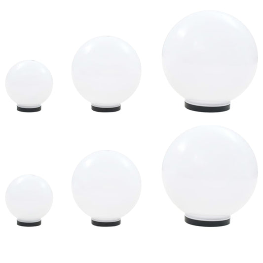 6dílná sada kulovitých LED lamp koule 20/30/40 cm PMMA