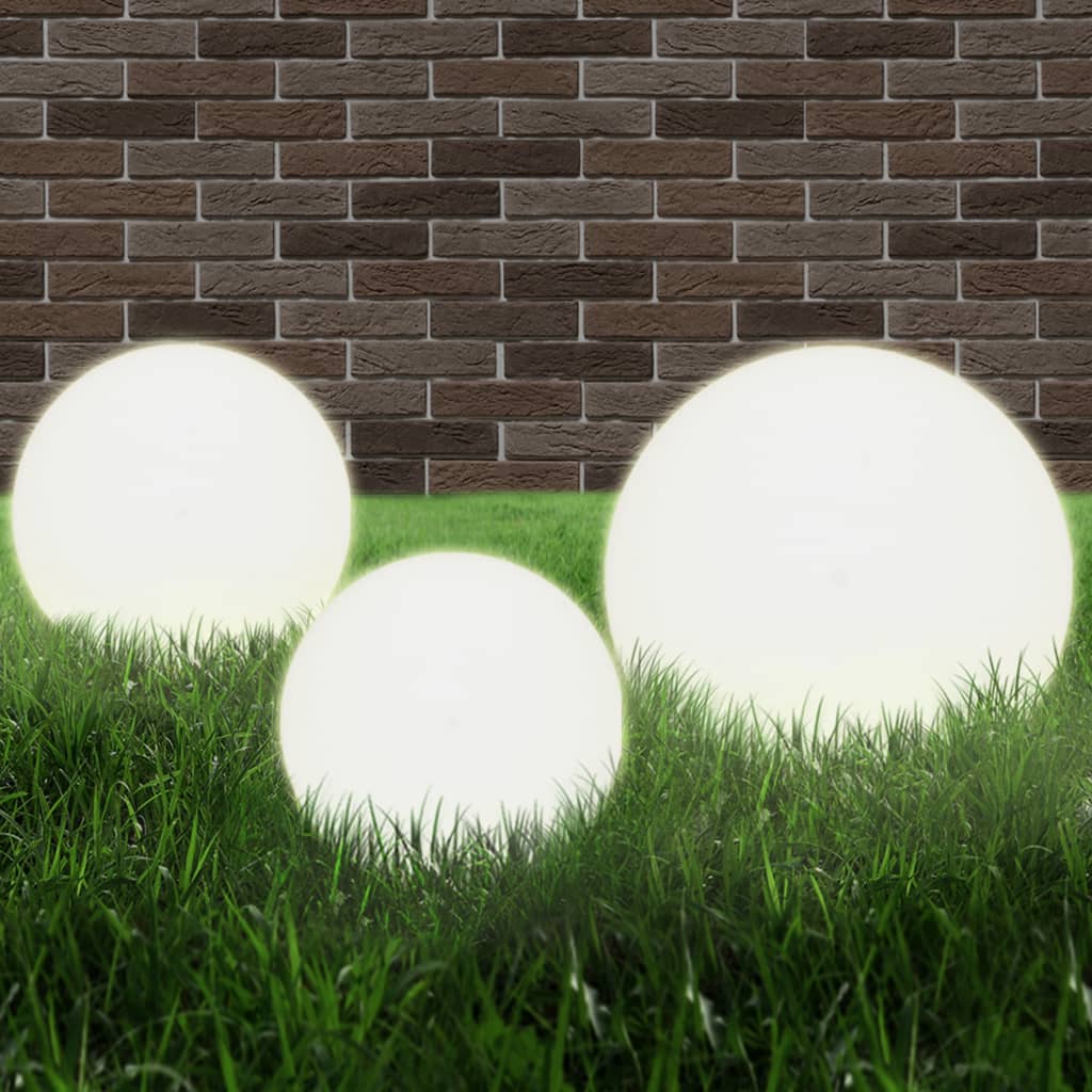 6dílná sada kulovitých LED lamp koule 20/30/40 cm PMMA