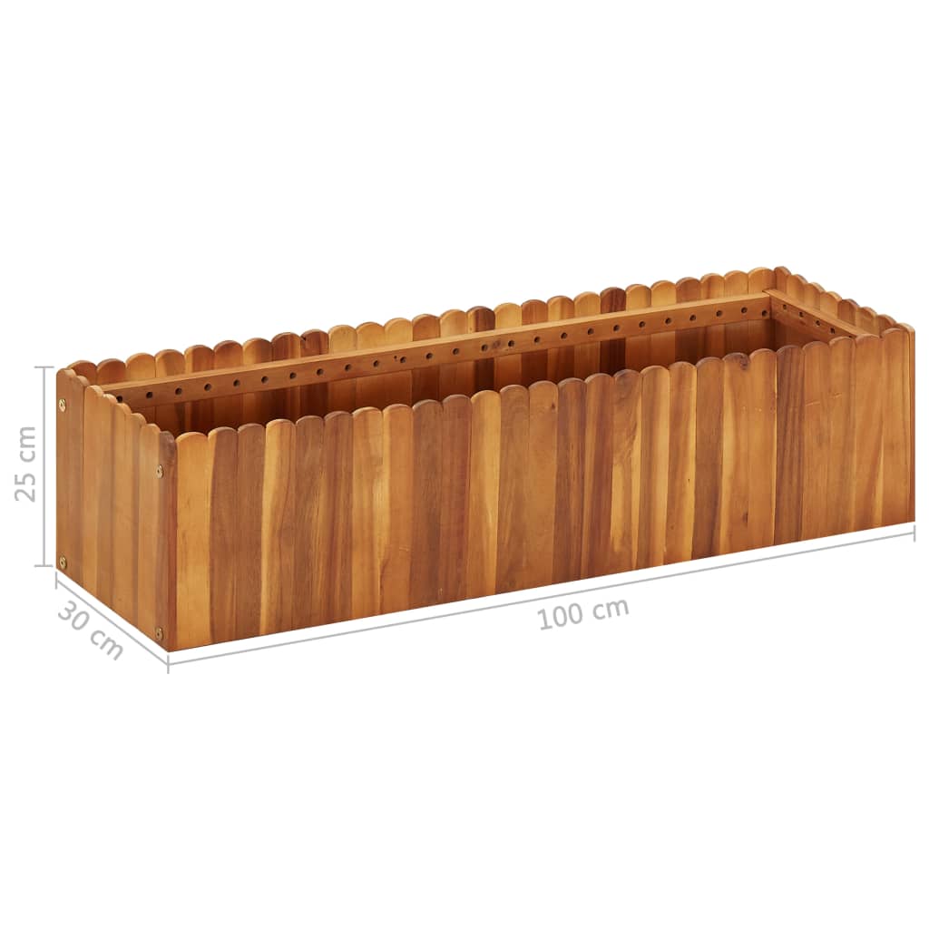 Zahradní vyvýšený záhon 100 x 30 x 25 cm masivní akáciové dřevo