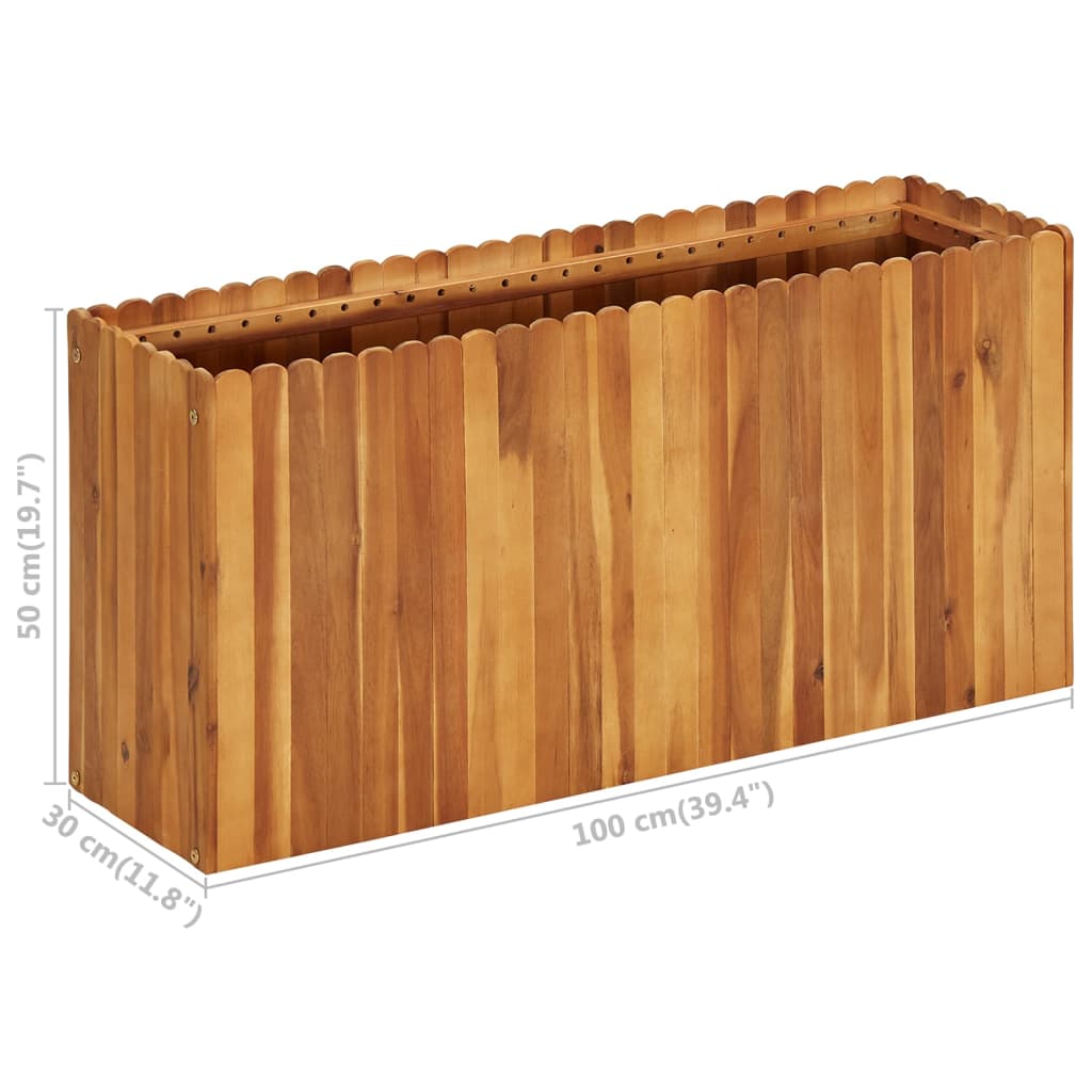 Zahradní vyvýšený záhon 100 x 30 x 50 cm masivní akáciové dřevo