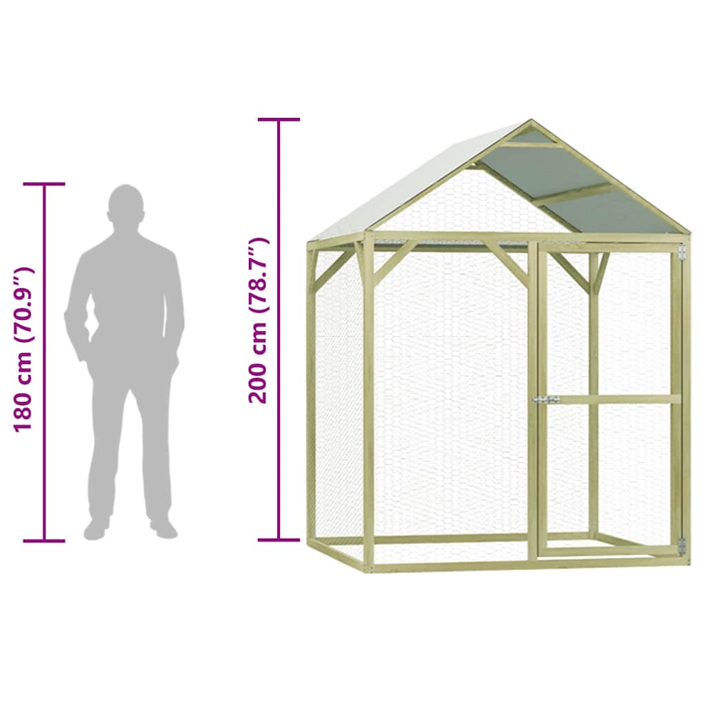 Klec pro kuřata 1,5 x 1,5 x 2 m impregnovaná borovice