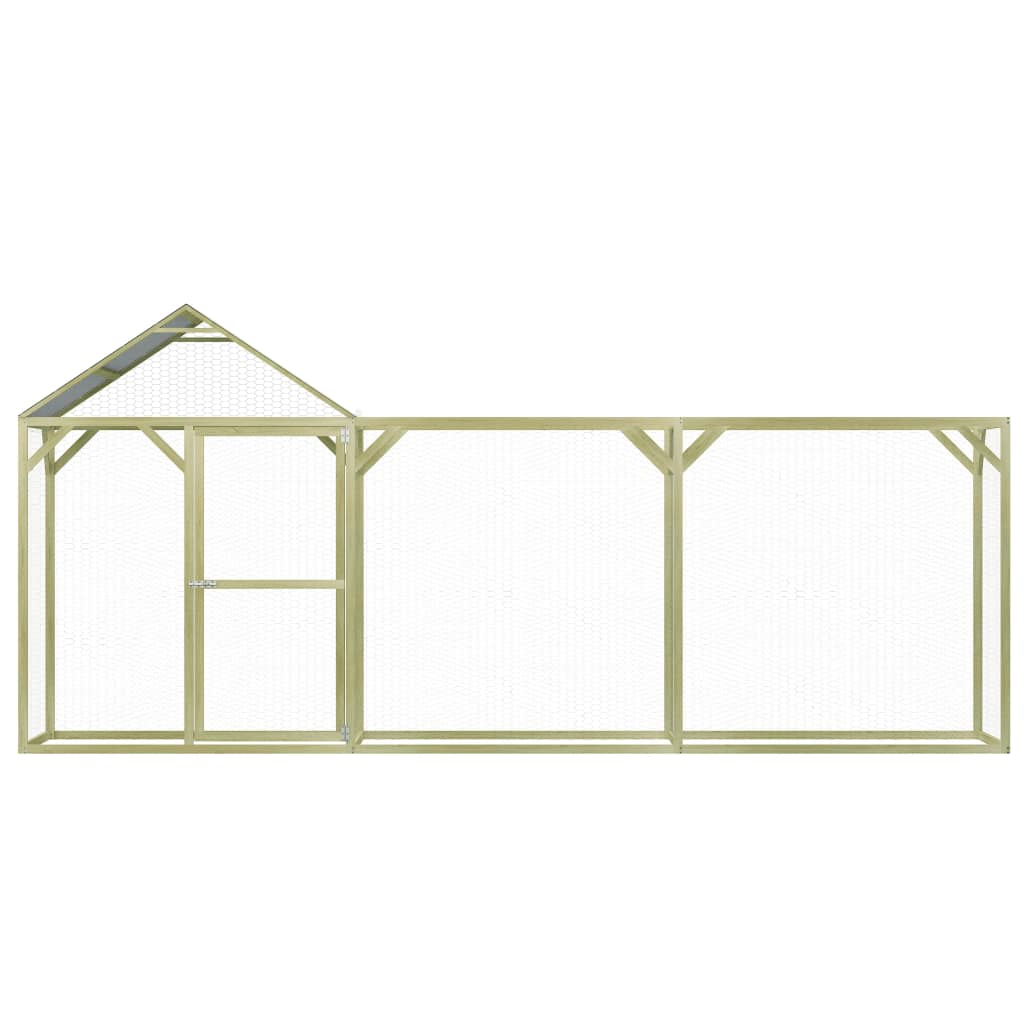 Klec pro kuřata 4,5 x 1,5 x 2 m impregnovaná borovice
