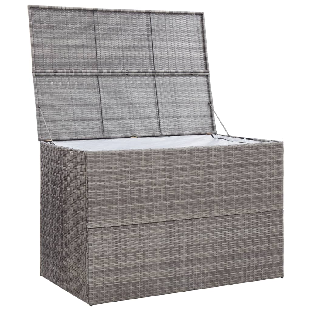Zahradní úložný box šedý 150 x 100 x 100 cm polyratan