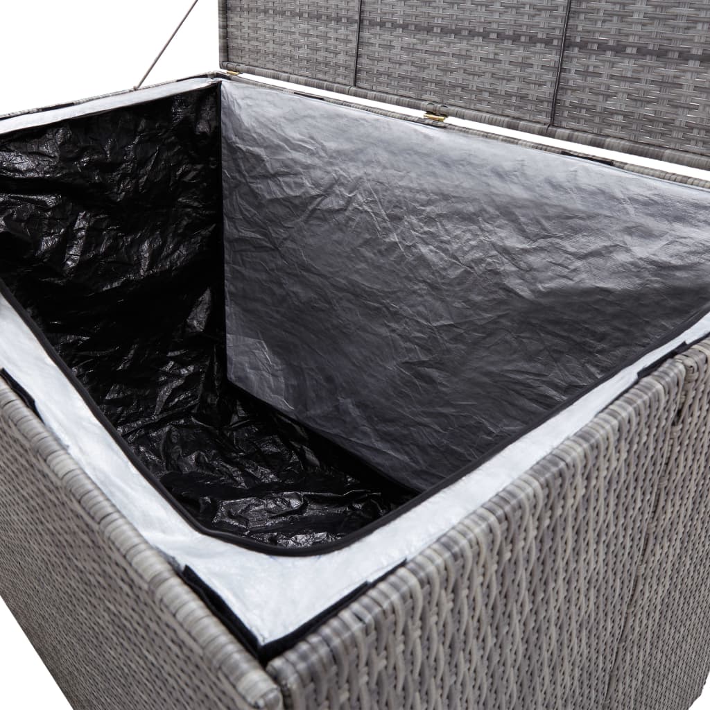 Zahradní úložný box šedý 150 x 100 x 100 cm polyratan