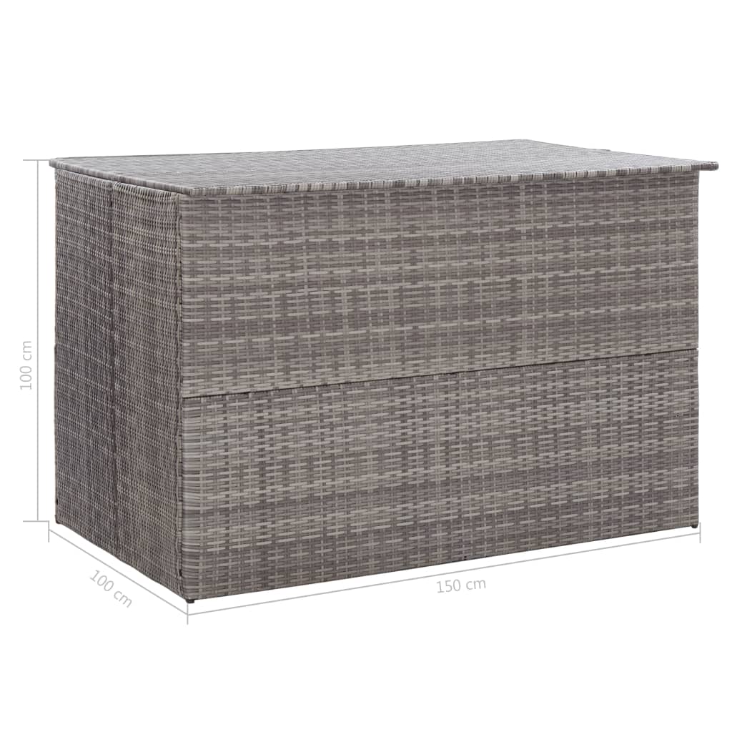Zahradní úložný box šedý 150 x 100 x 100 cm polyratan