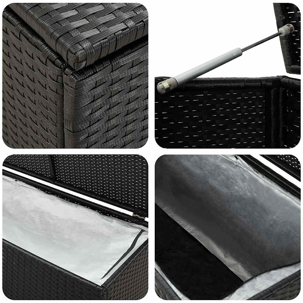 Zahradní úložný box polyratan 100 x 50 x 50 cm černý