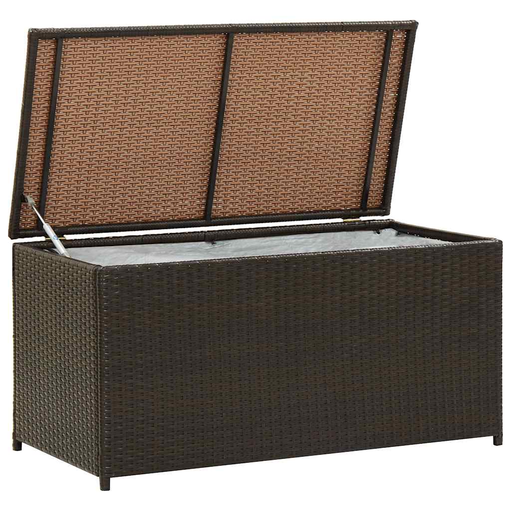 Zahradní úložný box z polyratanu 100 x 50 x 50 cm hnědý