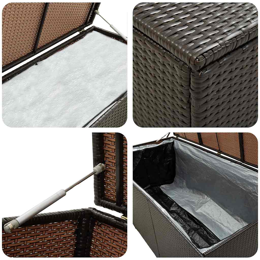 Zahradní úložný box z polyratanu 100 x 50 x 50 cm hnědý