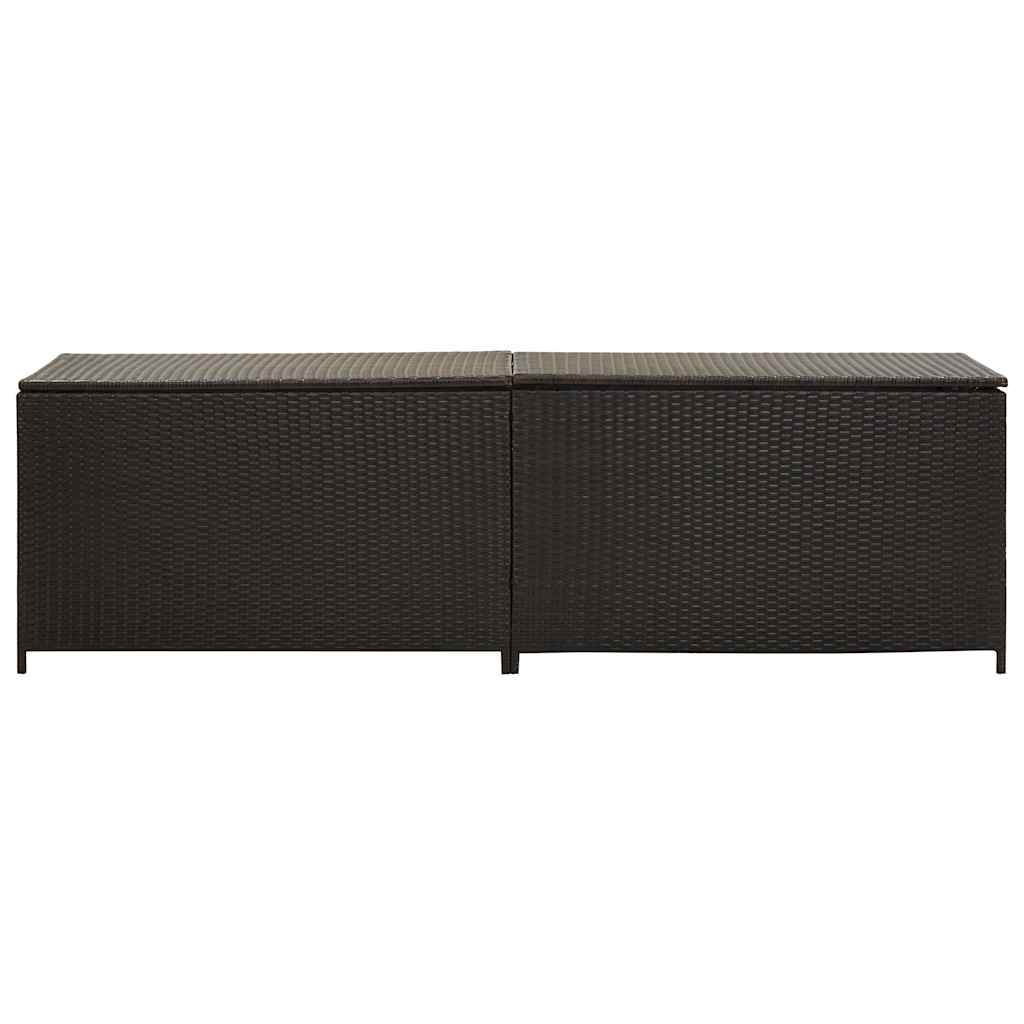 Zahradní úložný box polyratan 200 x 50 x 60 cm hnědý