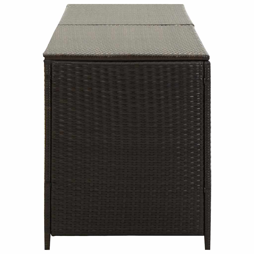 Zahradní úložný box polyratan 200 x 50 x 60 cm hnědý