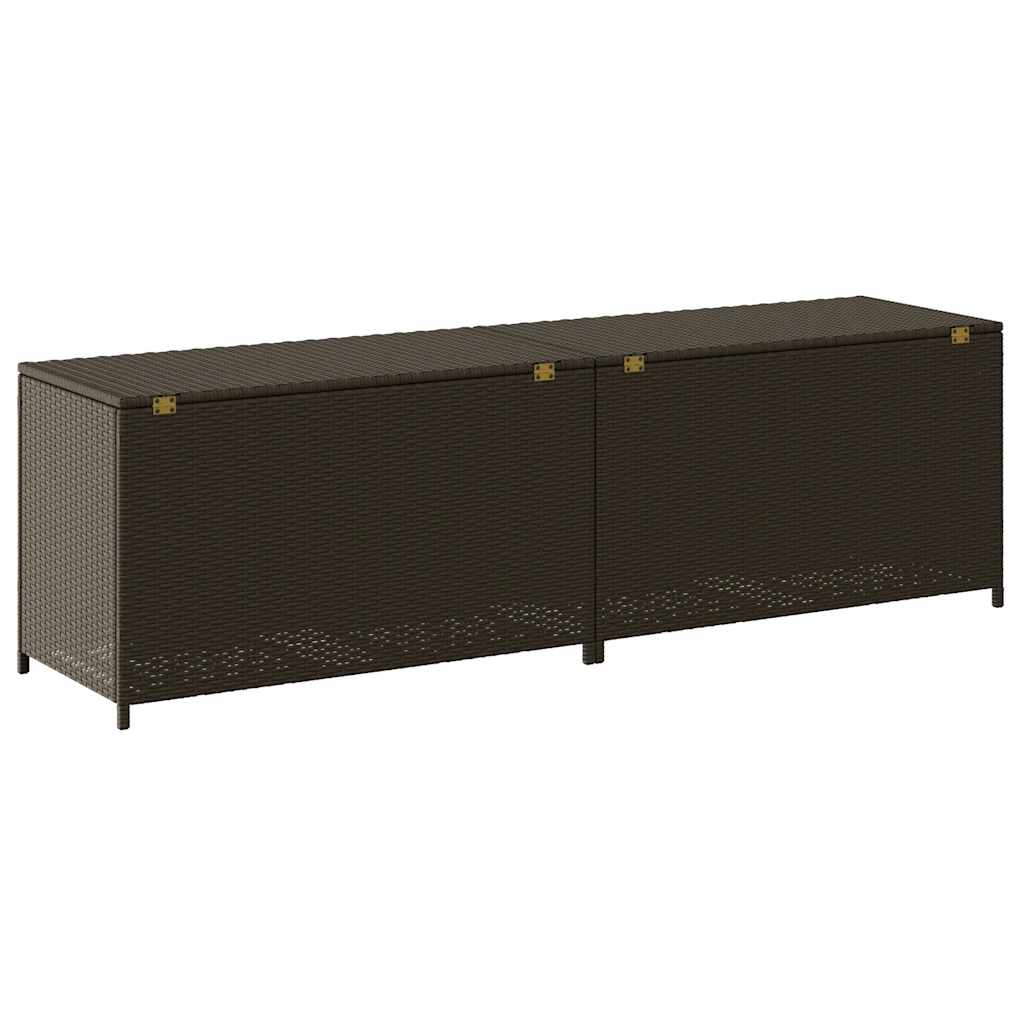 Zahradní úložný box polyratan 200 x 50 x 60 cm hnědý