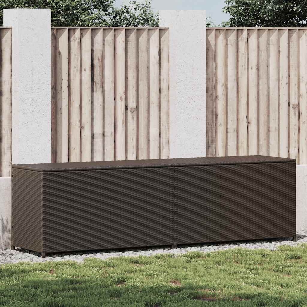 Zahradní úložný box polyratan 200 x 50 x 60 cm hnědý