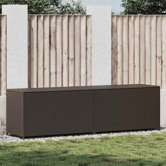 Zahradní úložný box polyratan 200 x 50 x 60 cm hnědý