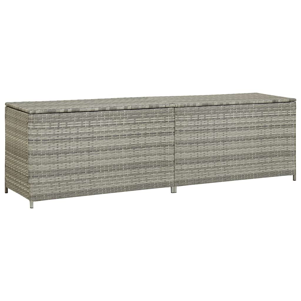 Zahradní úložný box polyratan 200 x 50 x 60 cm šedý