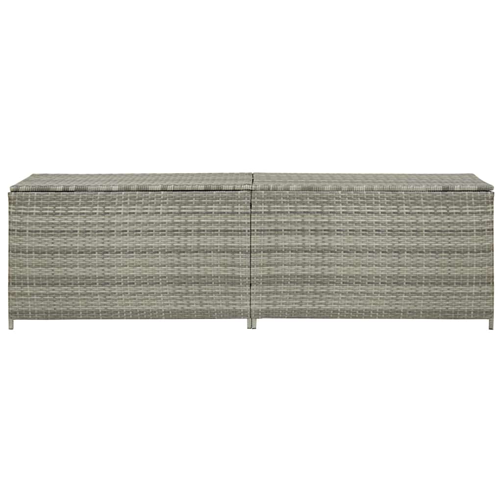 Zahradní úložný box polyratan 200 x 50 x 60 cm šedý