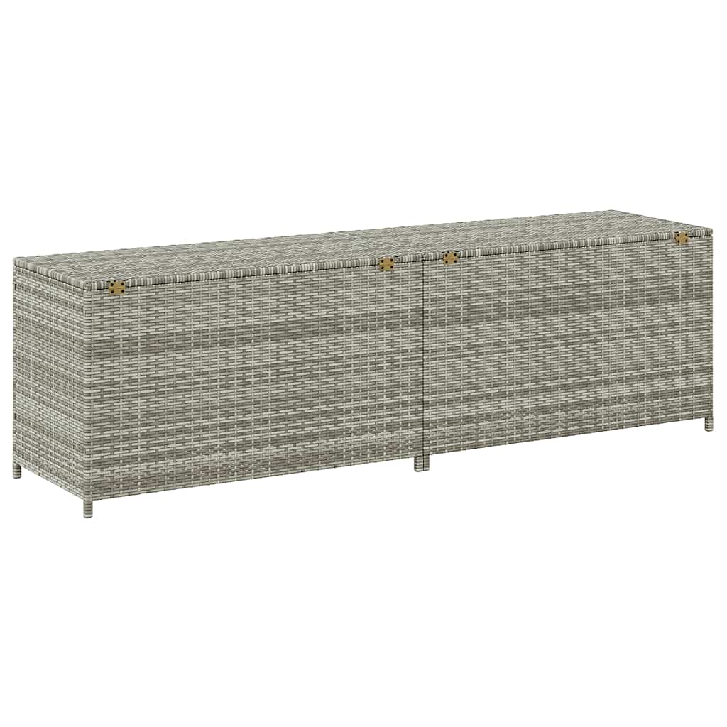 Zahradní úložný box polyratan 200 x 50 x 60 cm šedý