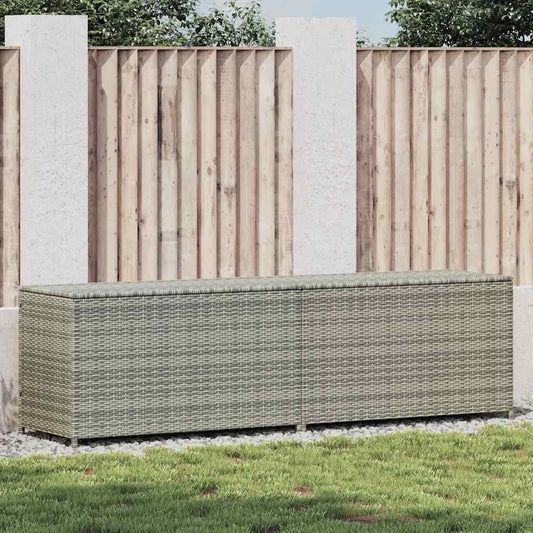 Zahradní úložný box polyratan 200 x 50 x 60 cm šedý