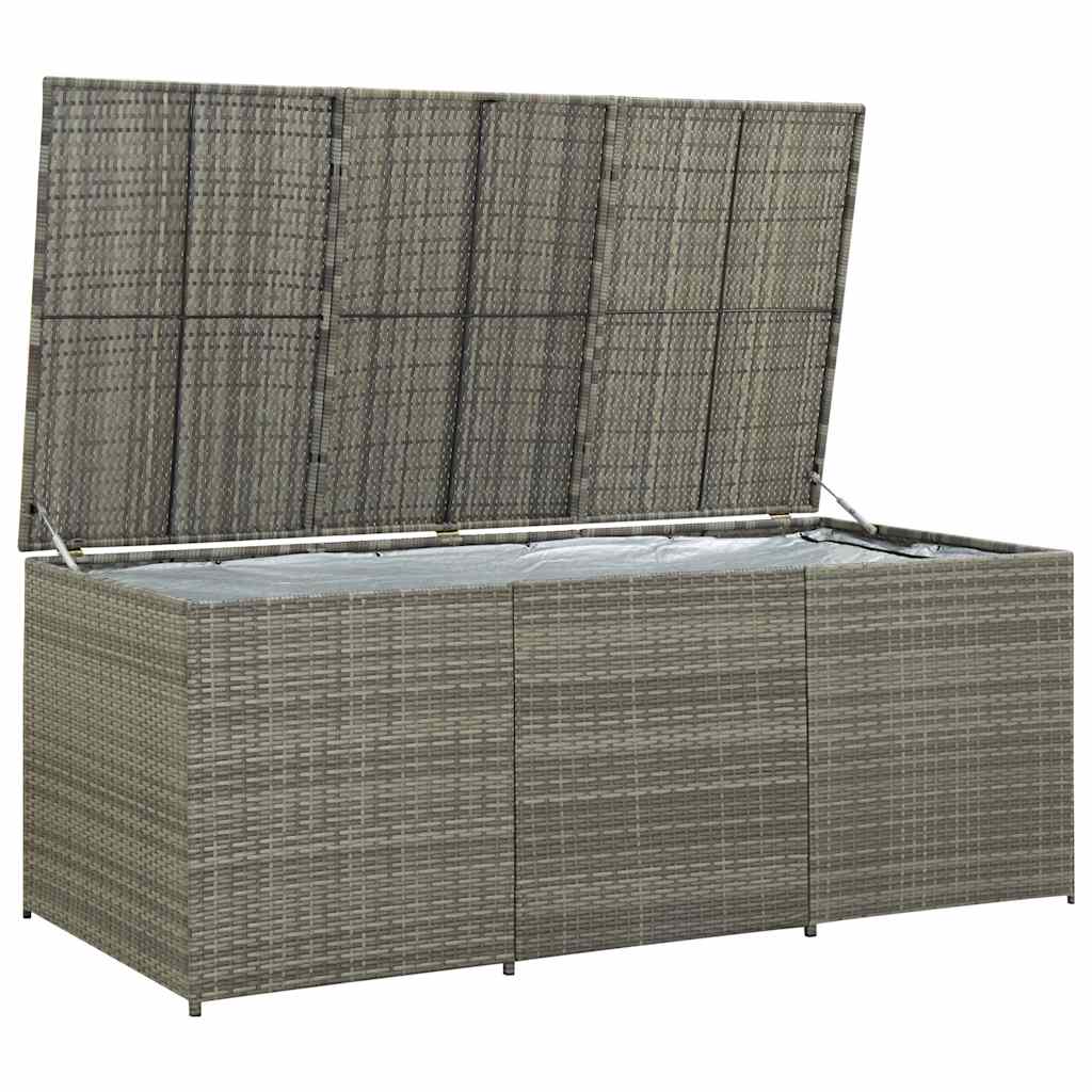 Zahradní úložný box polyratan 180 x 90 x 70 cm šedý
