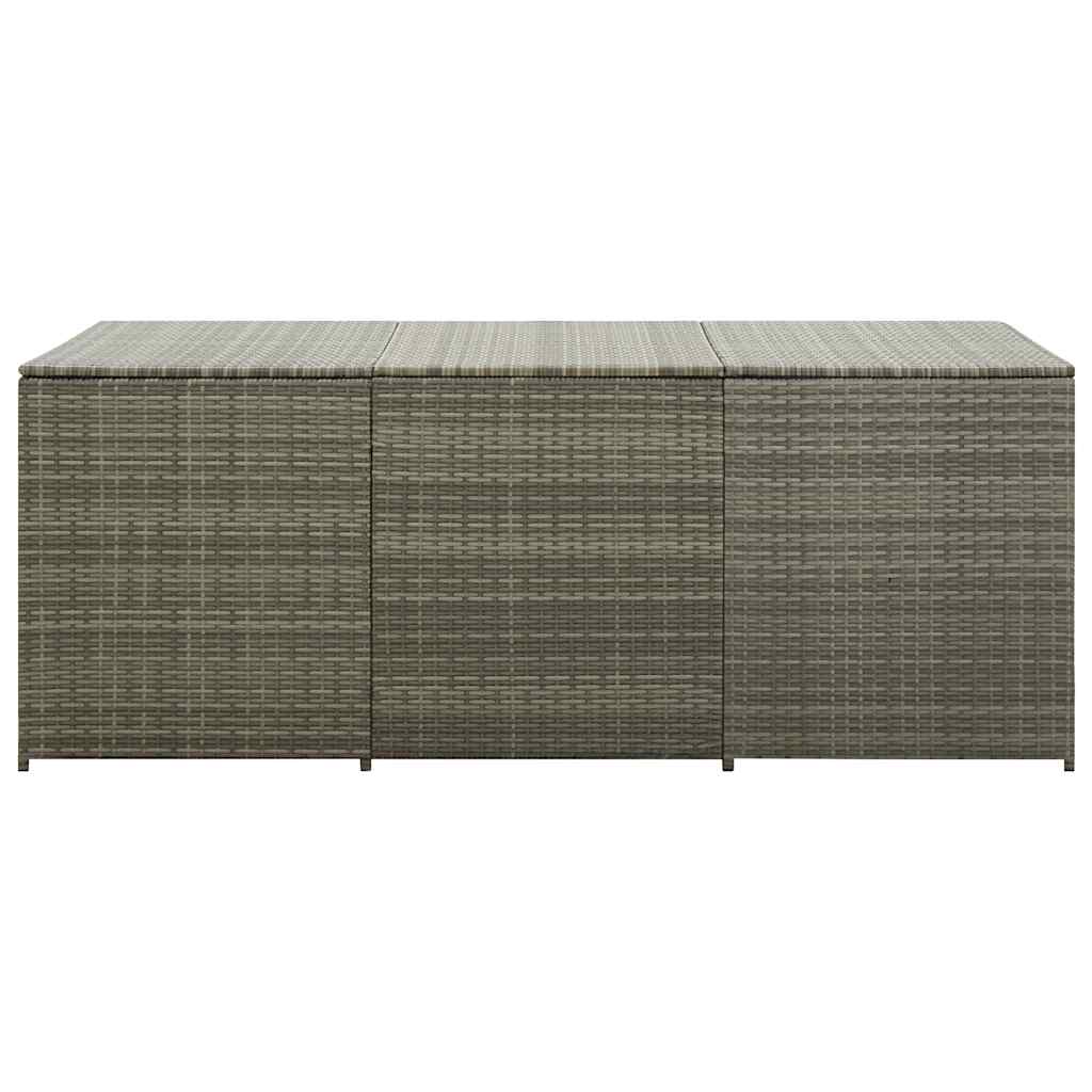 Zahradní úložný box polyratan 180 x 90 x 70 cm šedý