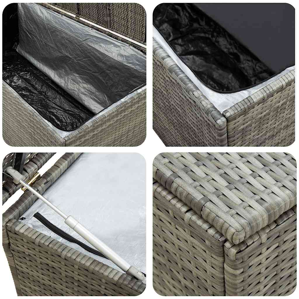 Zahradní úložný box polyratan 180 x 90 x 70 cm šedý