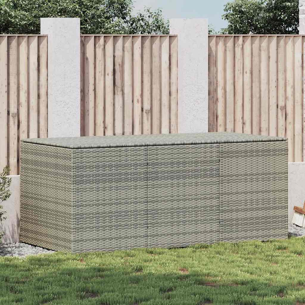 Zahradní úložný box polyratan 180 x 90 x 70 cm šedý