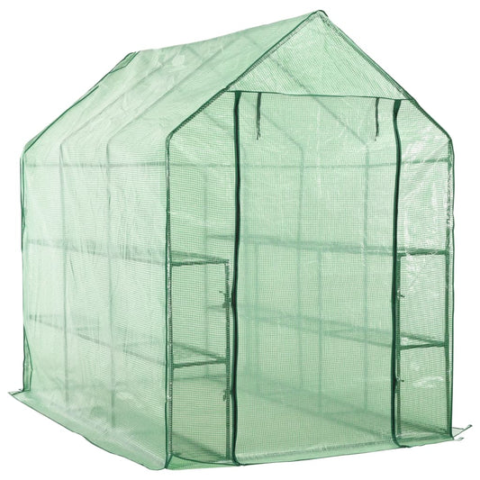 Skleník s 12 policemi ocel 143 x 214 x 196 cm