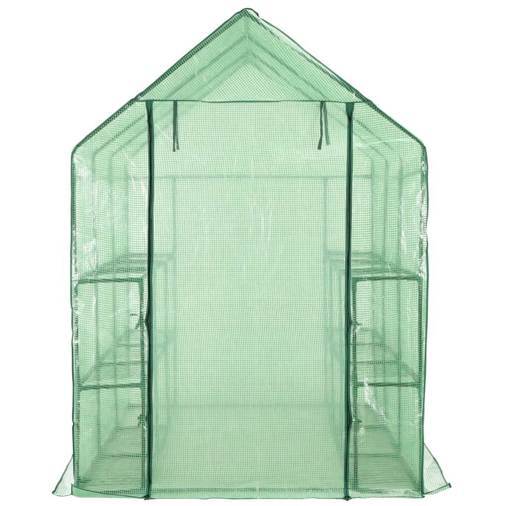 Skleník s 12 policemi ocel 143 x 214 x 196 cm