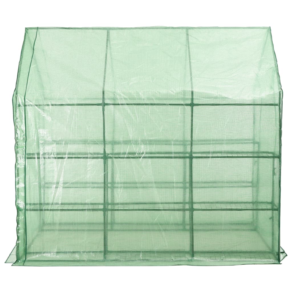 Skleník s 12 policemi ocel 143 x 214 x 196 cm