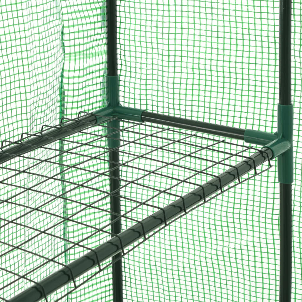 Skleník s 12 policemi ocel 143 x 214 x 196 cm