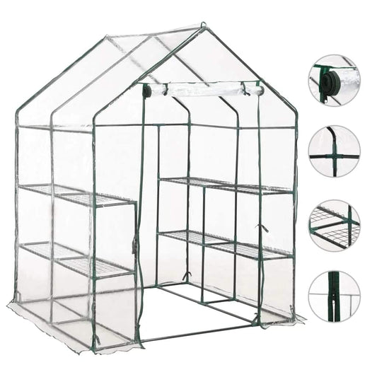 Skleník s 8 policemi 143 x 143 x 195 cm